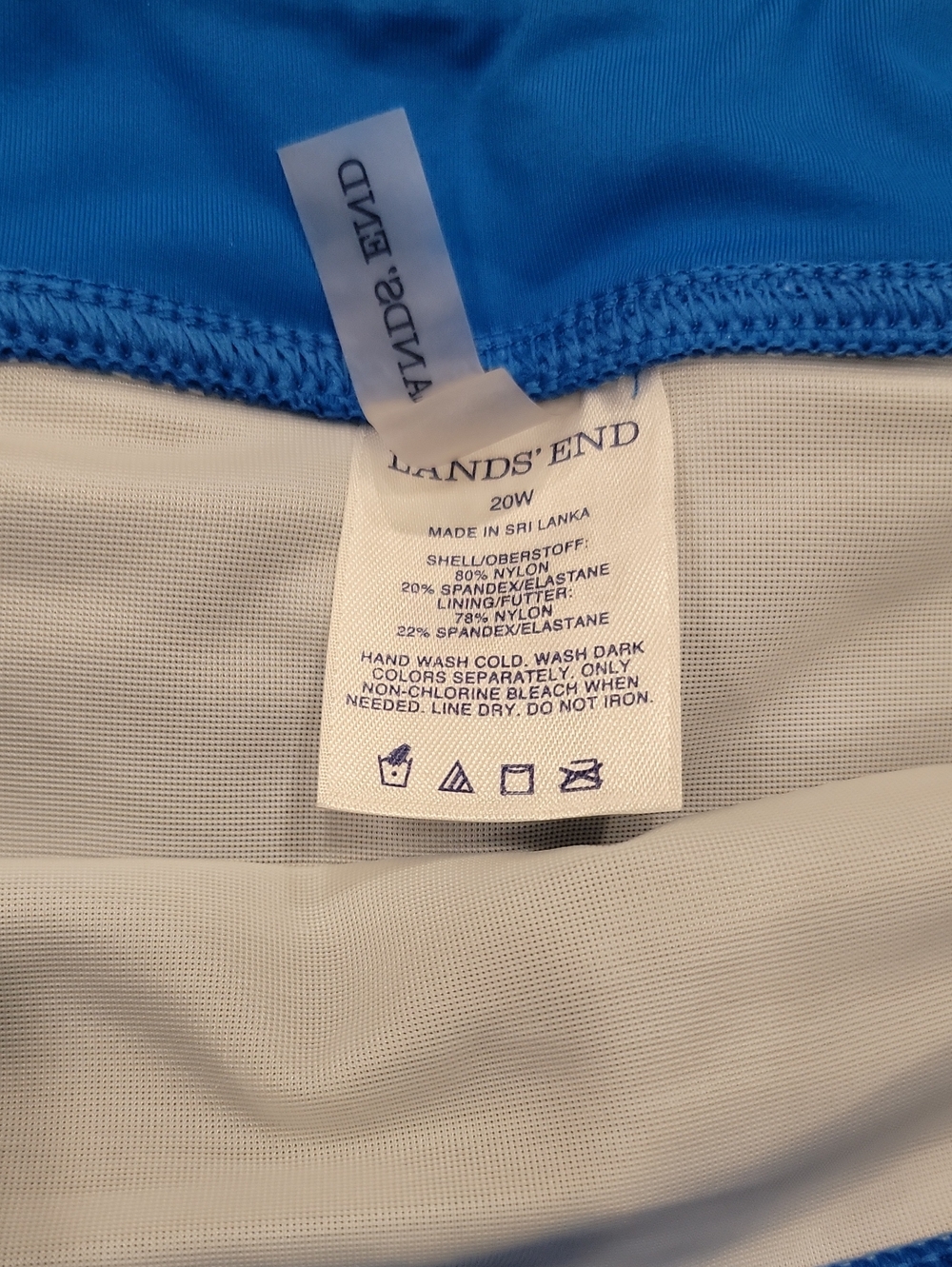 Land's End Plus Two-Piece Swimsuit Top 18W DDD Bottom 20W Blue EUC - Picture 4 of 4